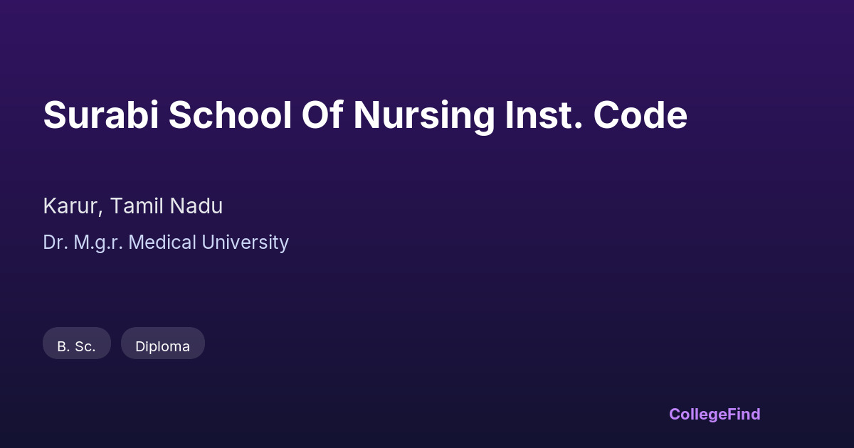 surabi school of nursing inst. code