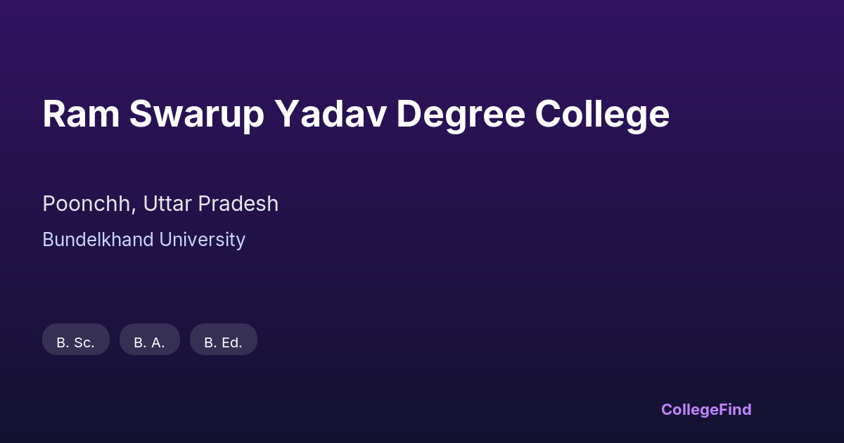 ram swarup yadav degree college