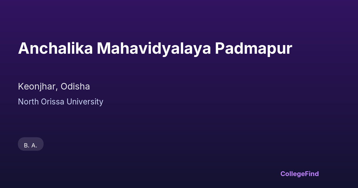 anchalika mahavidyalaya padmapur