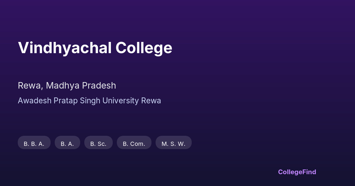 vindhyachal college