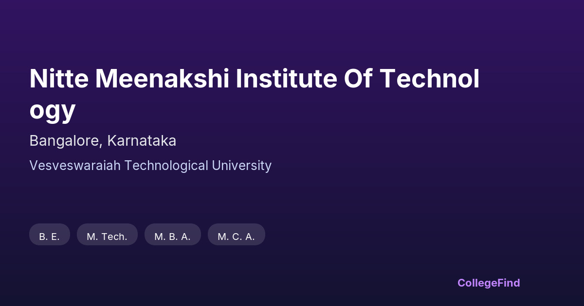nitte meenakshi institute of technology