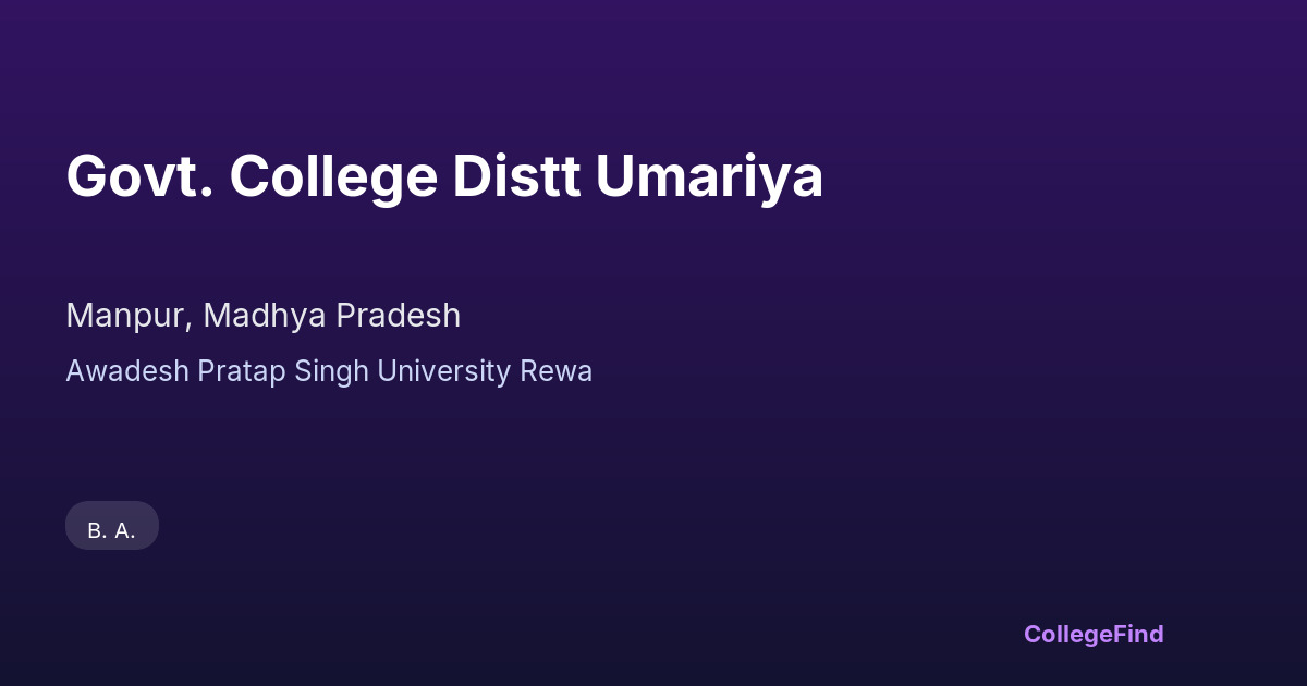 govt. college distt umariya