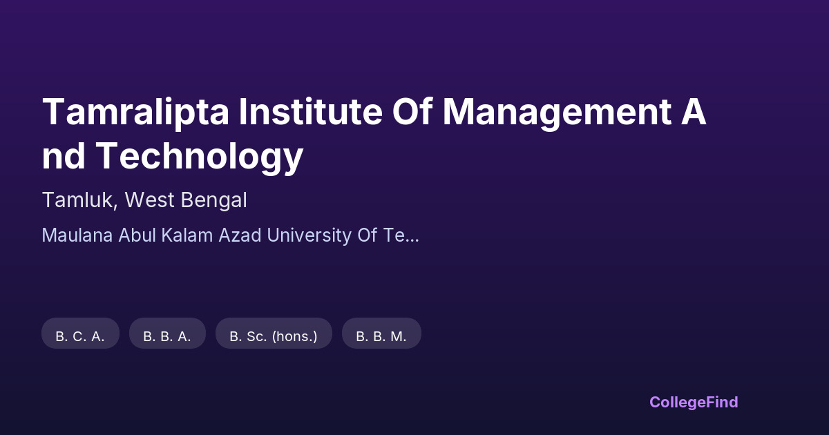 tamralipta institute of management and technology