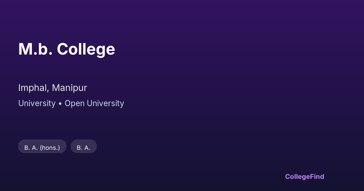 m.b. college