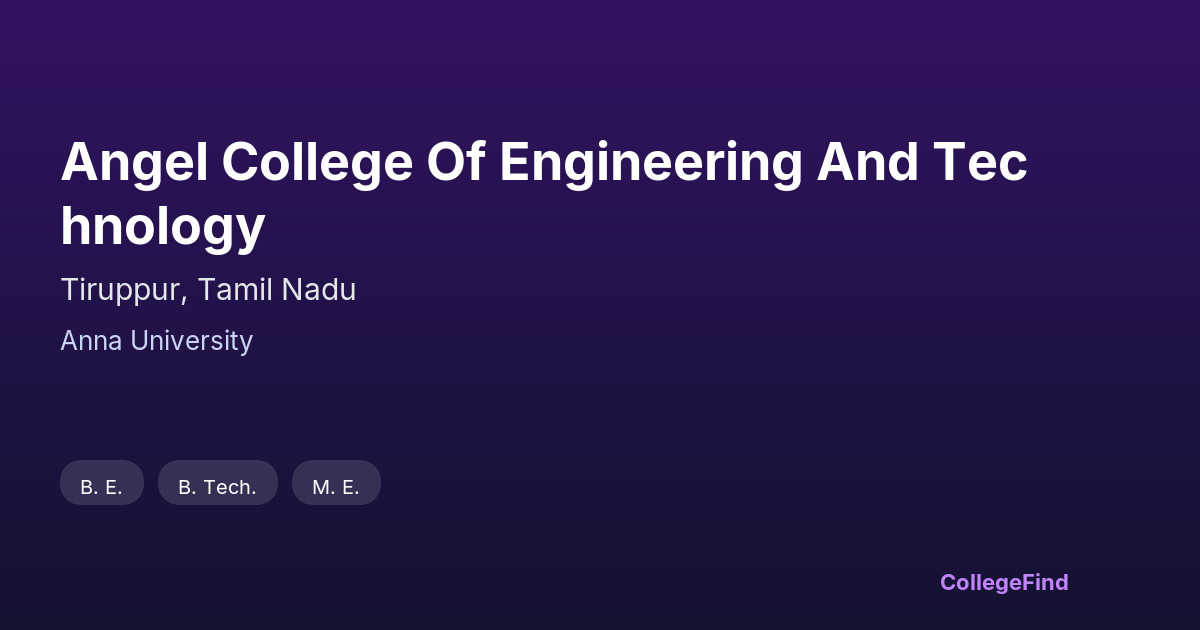 angel college of engineering and technology