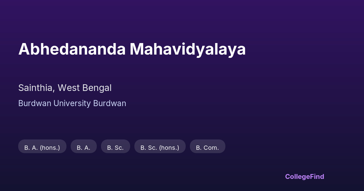 abhedananda mahavidyalaya