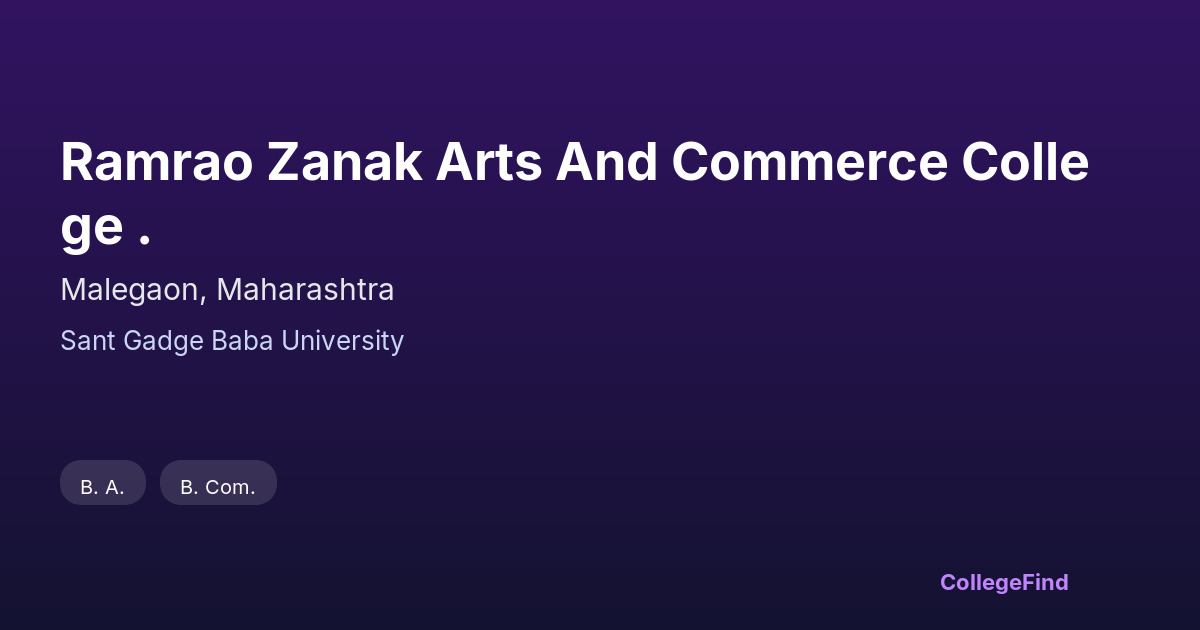 ramrao zanak arts and commerce college .