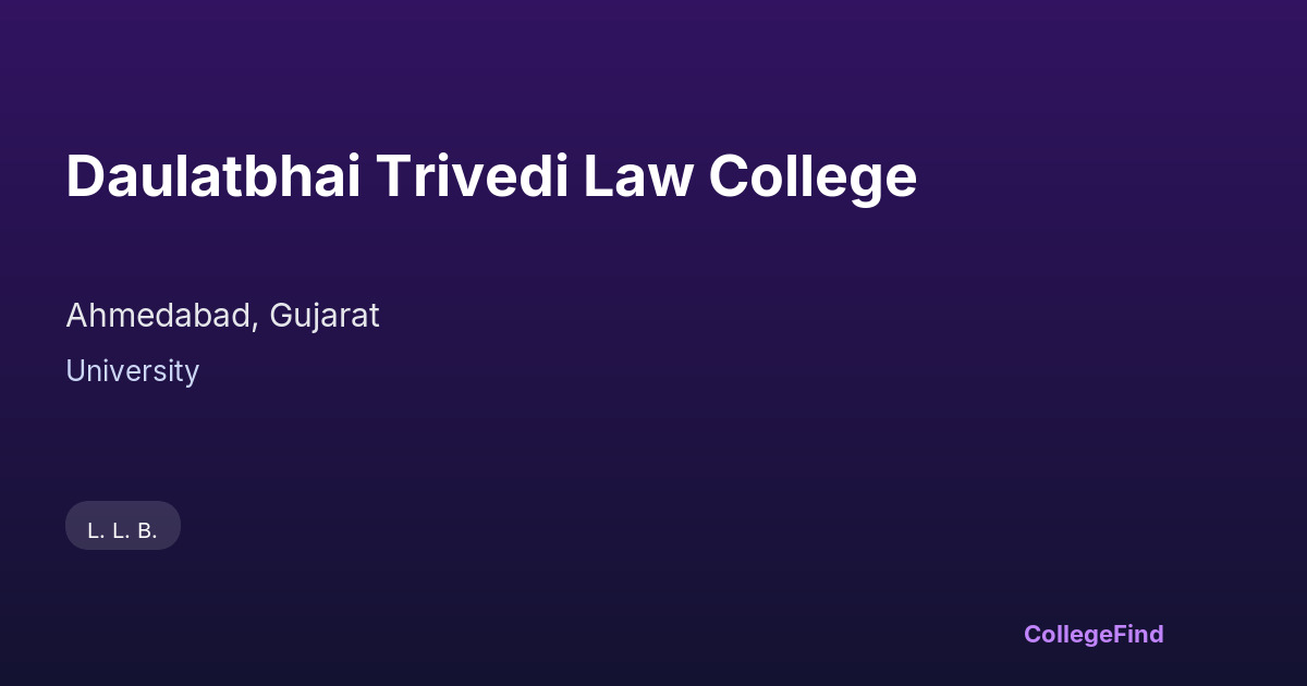 daulatbhai trivedi law college