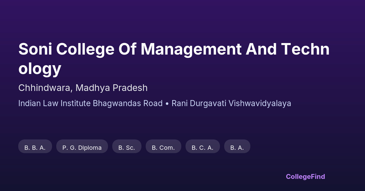 soni college of management and technology