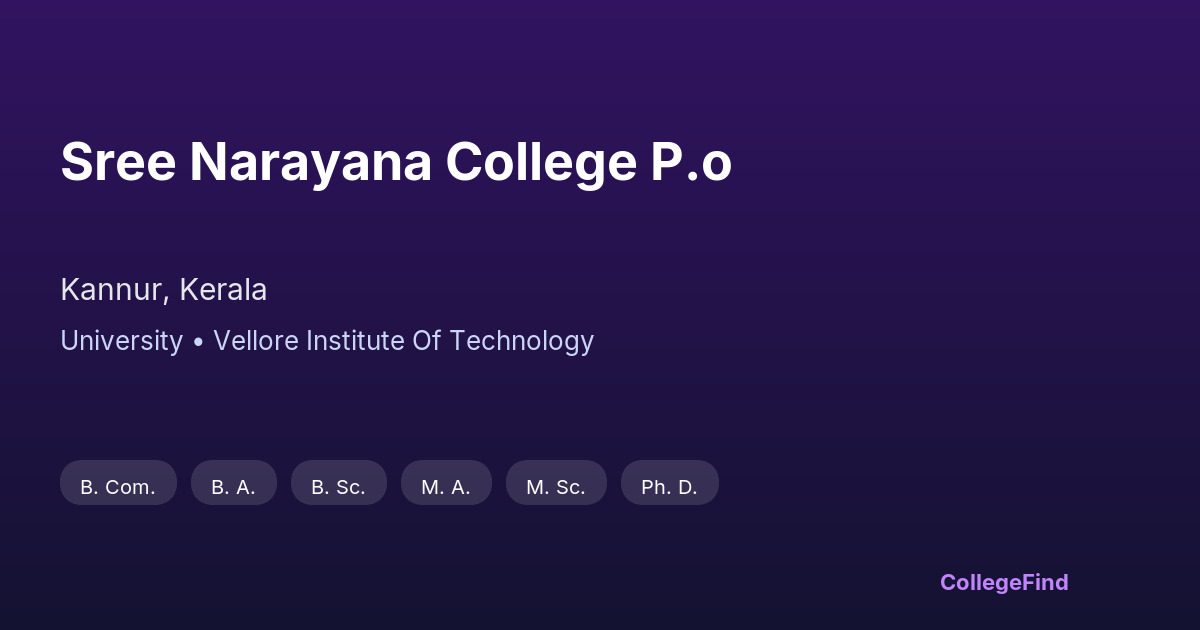 sree narayana college p.o