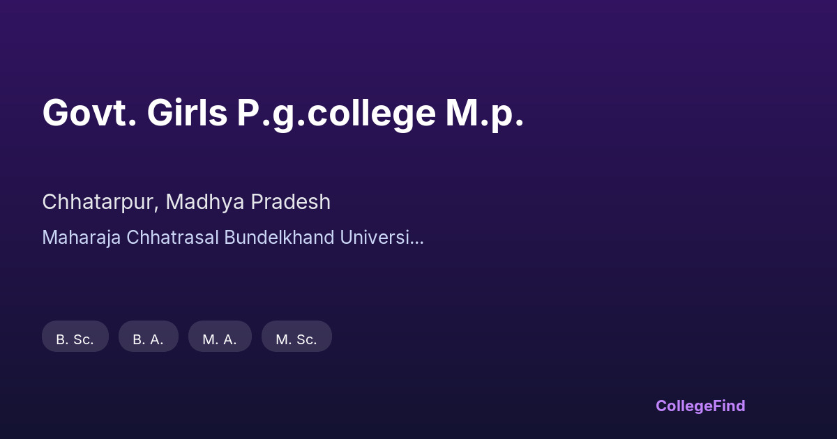 govt. girls p.g.college m.p.
