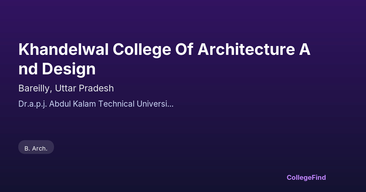khandelwal college of architecture and design
