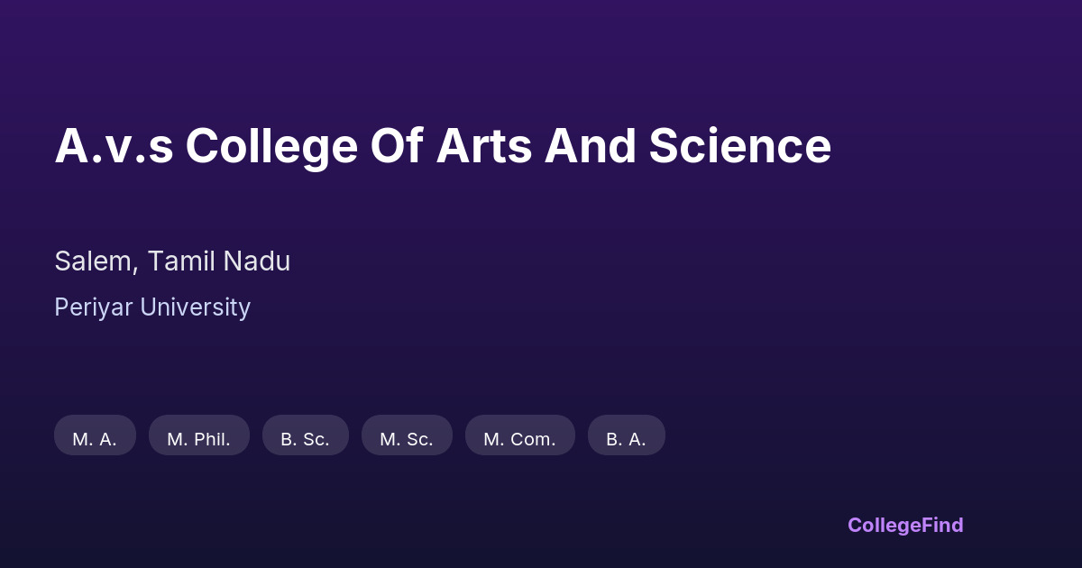 a.v.s college of arts and science