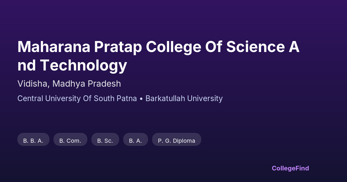 maharana pratap college of science and technology