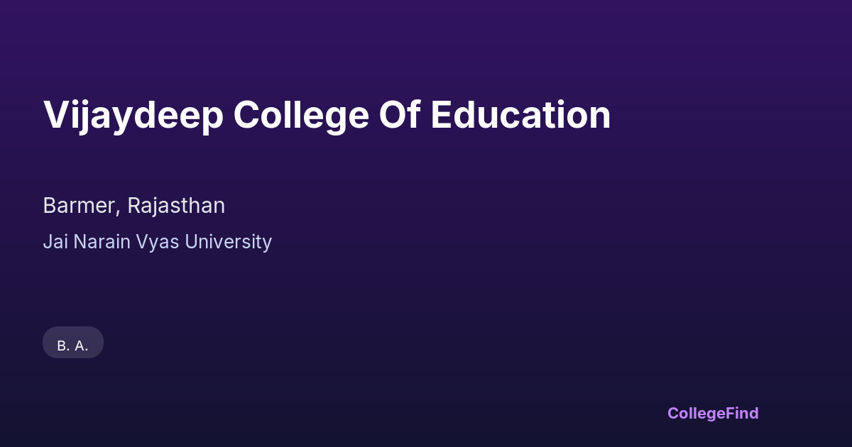 vijaydeep college of education