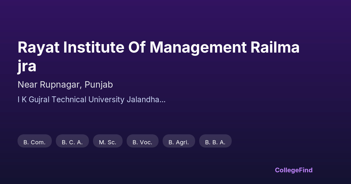 rayat institute of management railmajra
