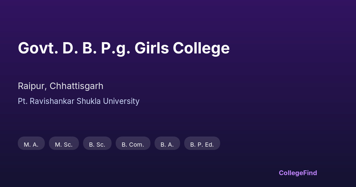 govt. d. b. p.g. girls college