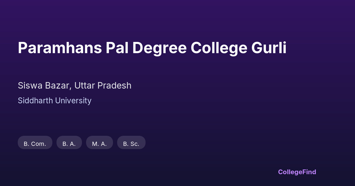 paramhans pal degree college gurli