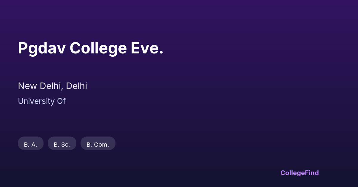 pgdav college eve.