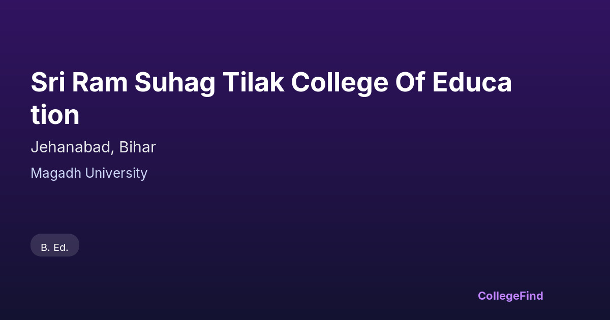 sri ram suhag tilak college of education