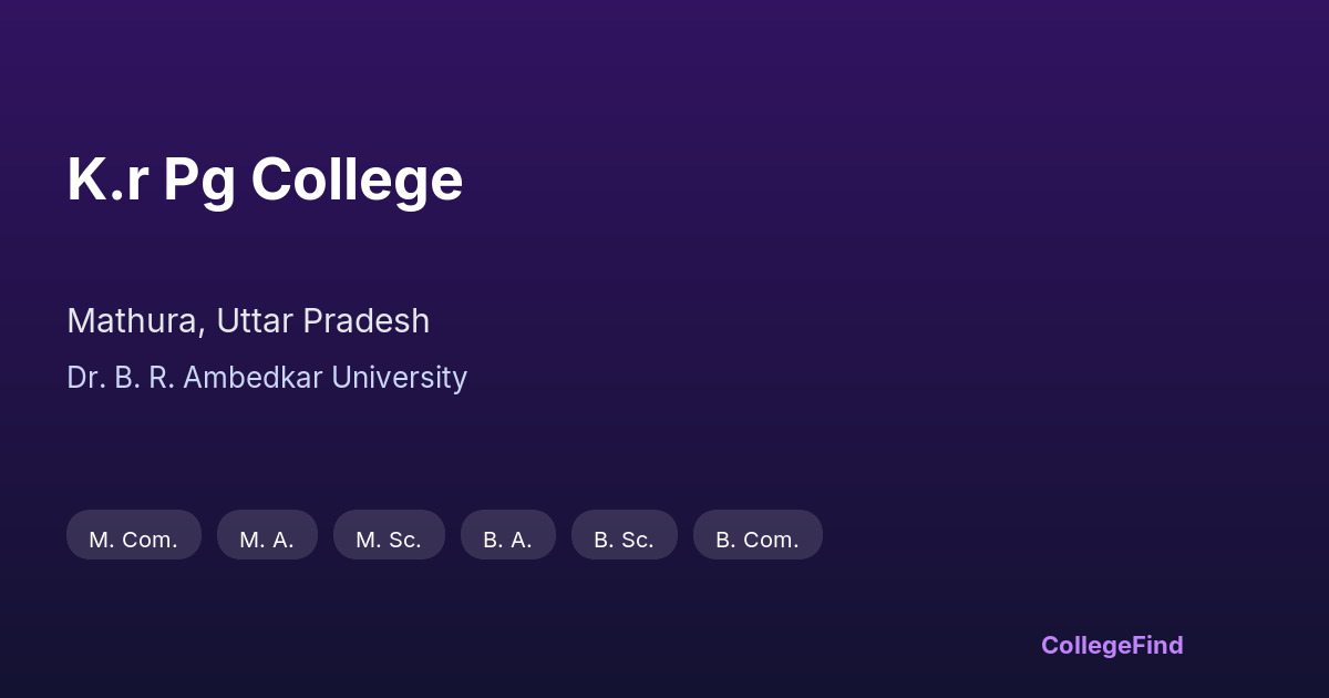 k.r pg college