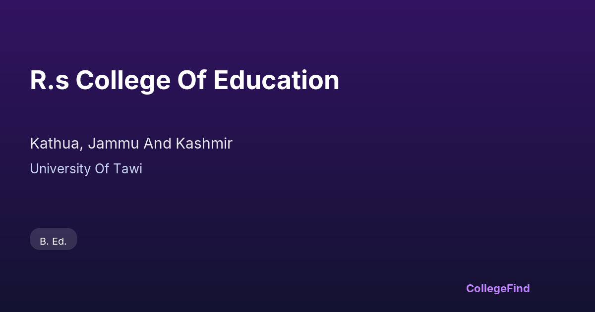 r.s college of education