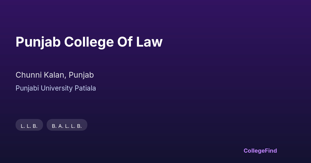 punjab college of law