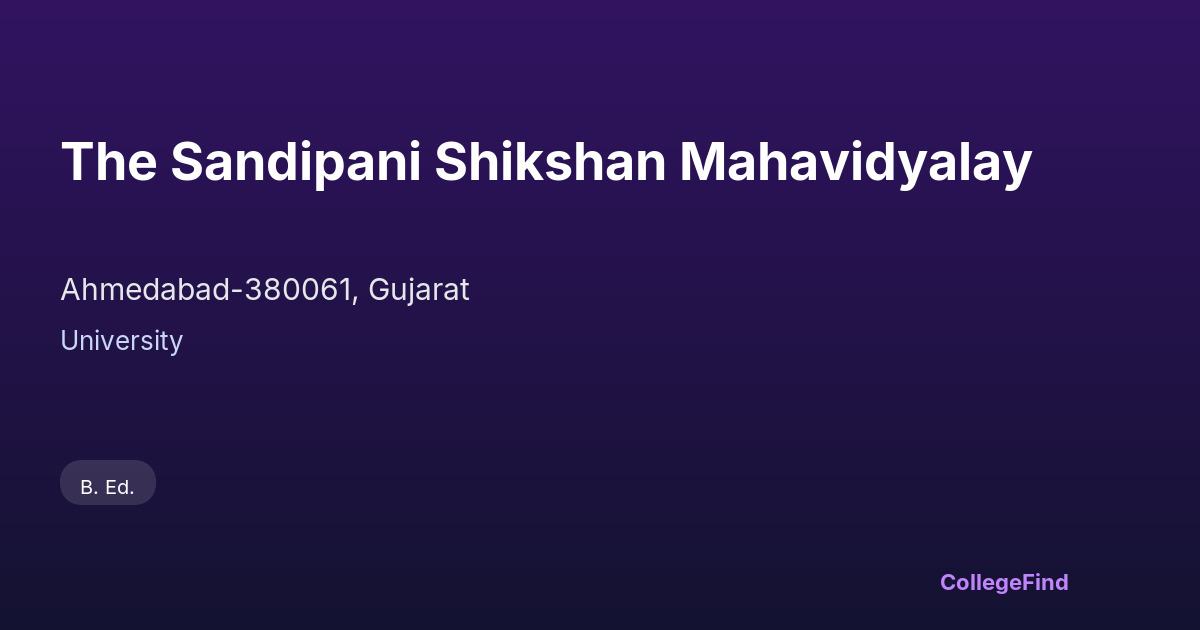 the sandipani shikshan mahavidyalay