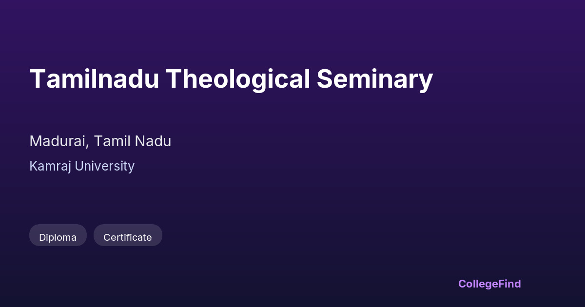 tamilnadu theological seminary