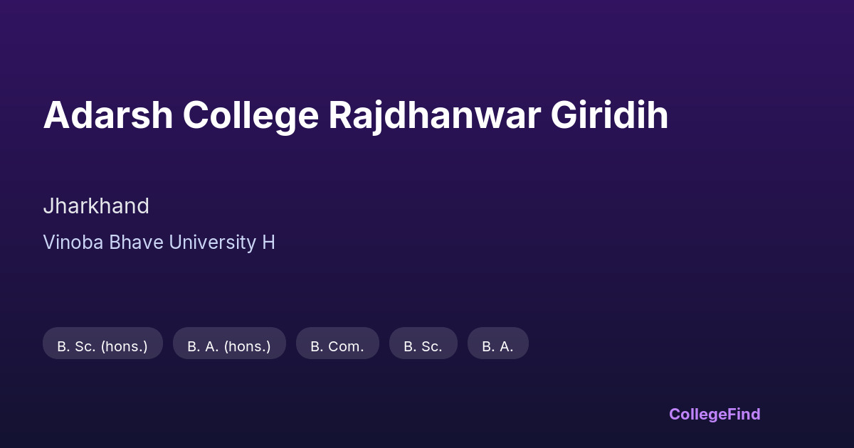 adarsh college rajdhanwar giridih