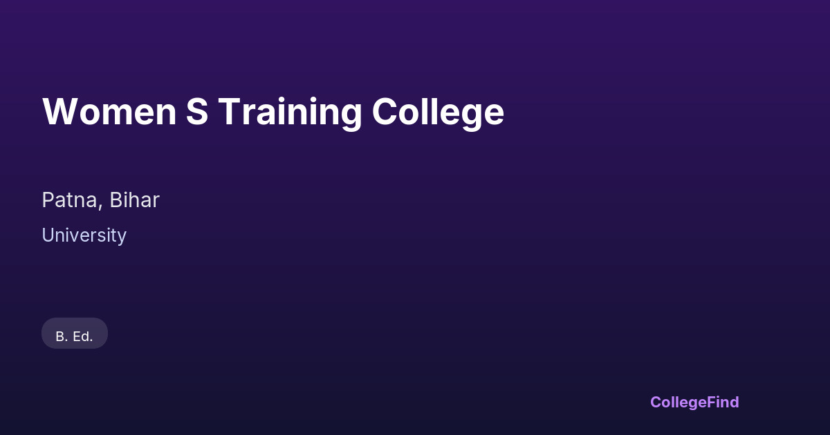 women s training college