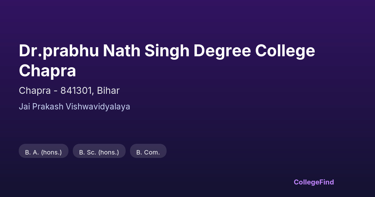 dr.prabhu nath singh degree college chapra