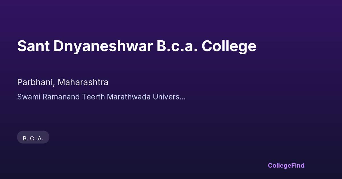 sant dnyaneshwar b.c.a. college