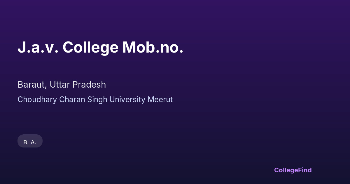j.a.v. college mob.no.