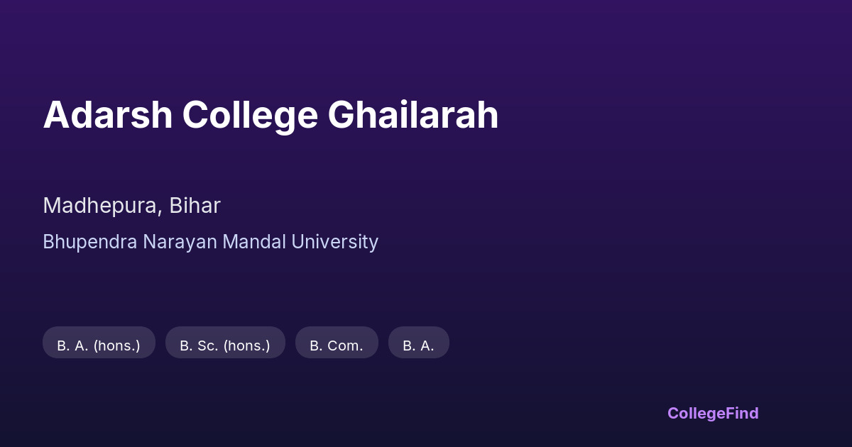 adarsh college ghailarah