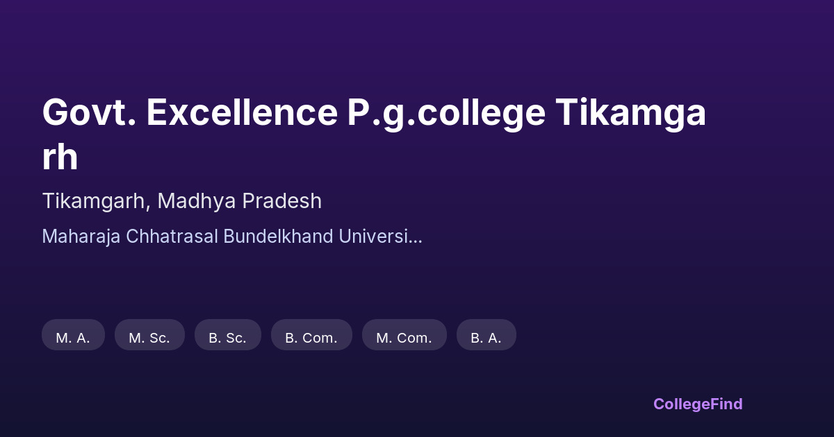 govt. excellence p.g.college tikamgarh