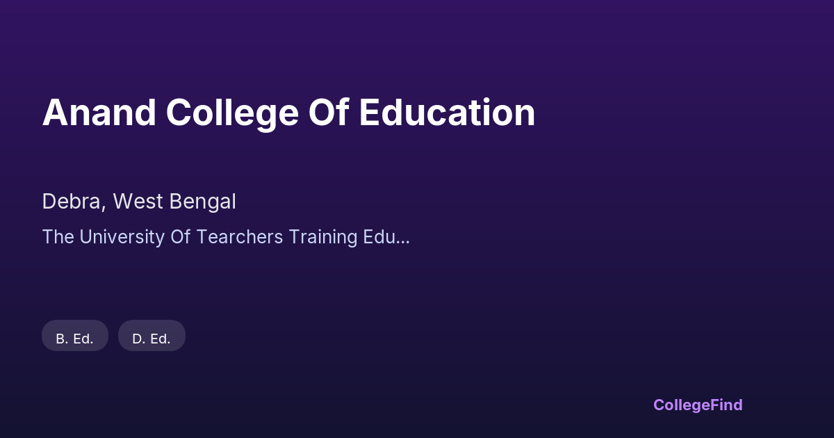 anand college of education