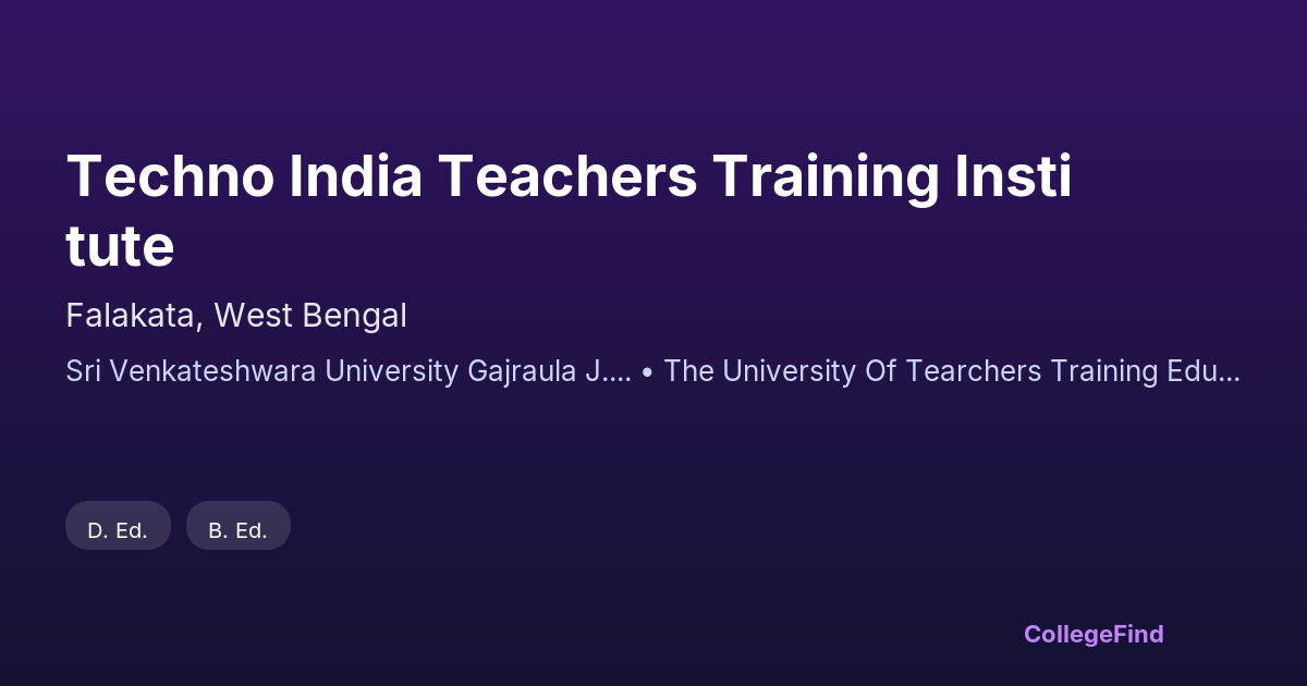 techno india teachers training institute