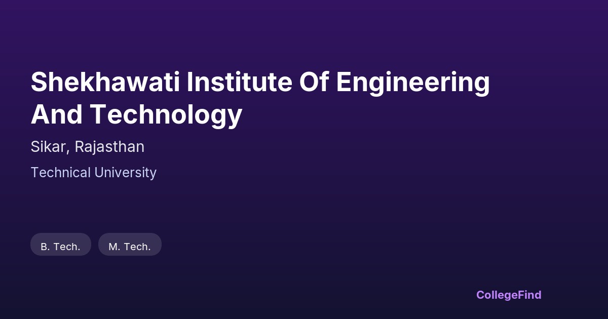 shekhawati institute of engineering and technology