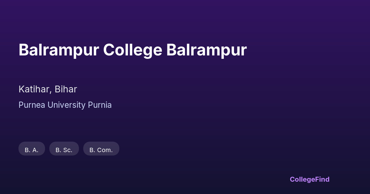 balrampur college balrampur