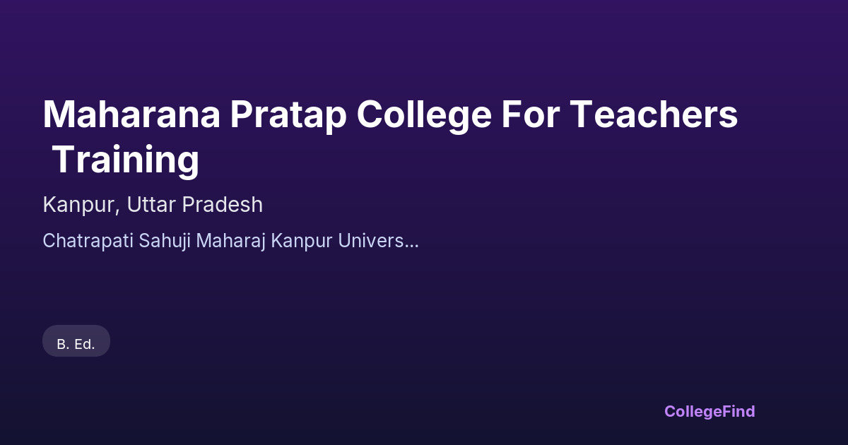maharana pratap college for teachers training