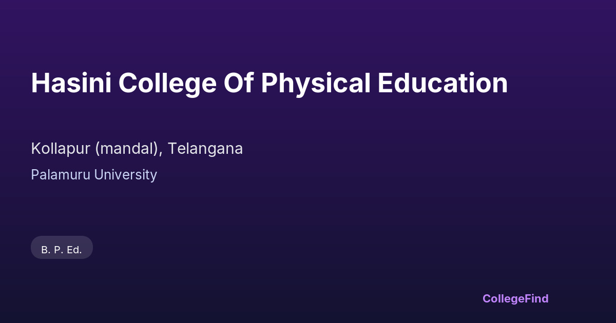 hasini college of physical education
