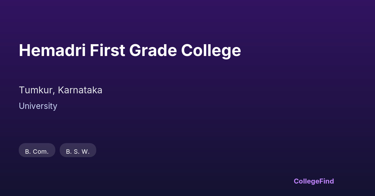 hemadri first grade college