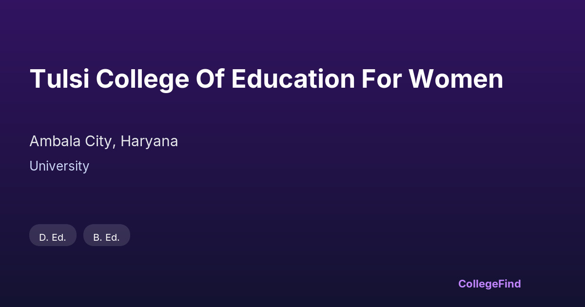 tulsi college of education for women
