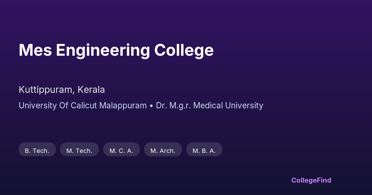 mes engineering college