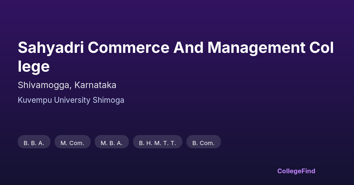 sahyadri commerce and management college