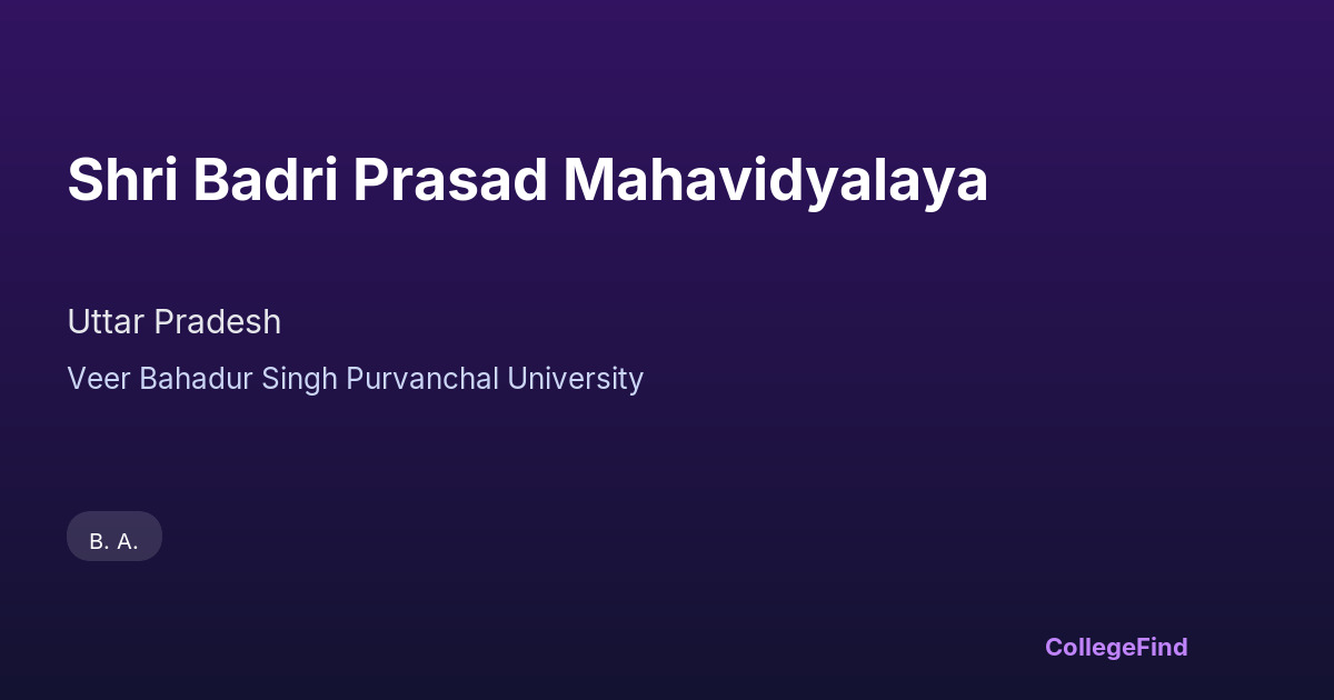 shri badri prasad mahavidyalaya