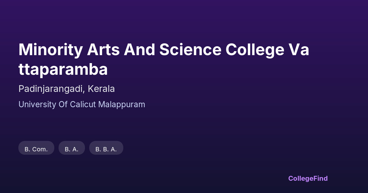 minority arts and science college vattaparamba