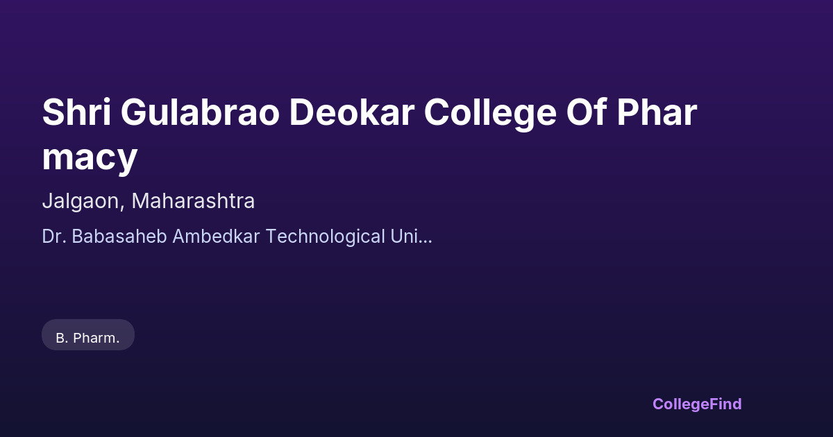 shri gulabrao deokar college of pharmacy