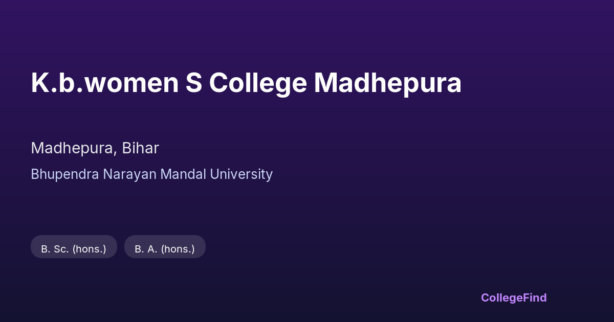 k.b.women s college madhepura